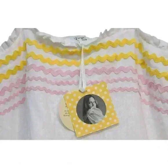 Lisa Marie Fernandez Target Dress Size Small Ric Rac Spaghetti Strap Linen Blend - Picture 7 of 13